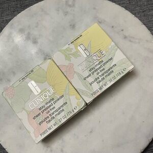 New NWT Clinique Stay Matte Sheer Pressed Powder Foundation 11 BRANDY Makeup 2pk